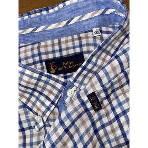 Fabio Dei Velapazza Divisione Camicie Italian Shirt Men XXXL Gingham Check Italy